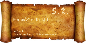 Sorbán Kitti névjegykártya